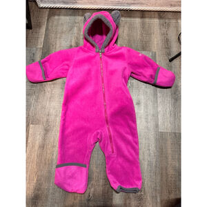 Baby Columbia Pink & Gray Fleece Footie 6-12 Months